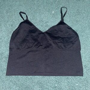 Black Spaghetti Strap Crop Top